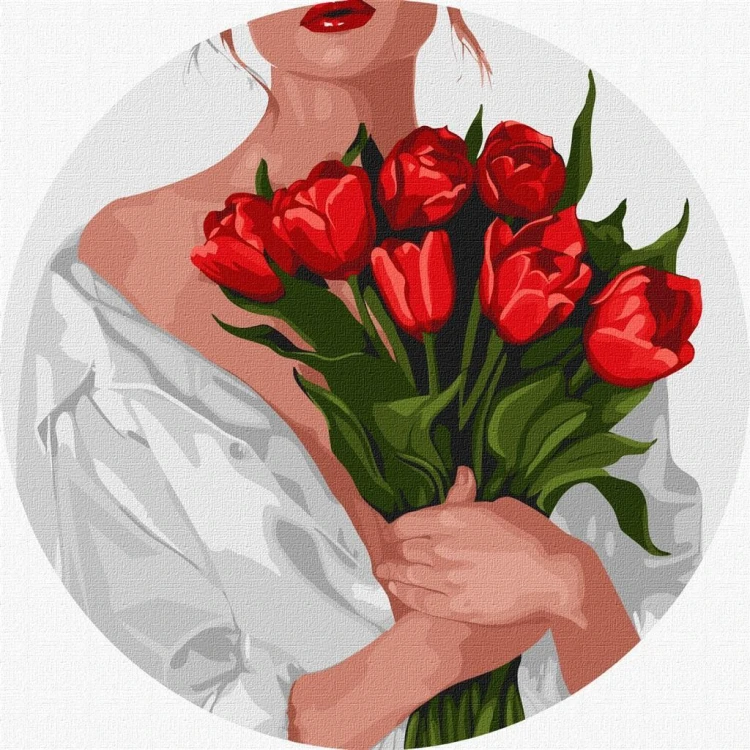 Malowanie po numerach - Tulipany 26cm, Ideyka