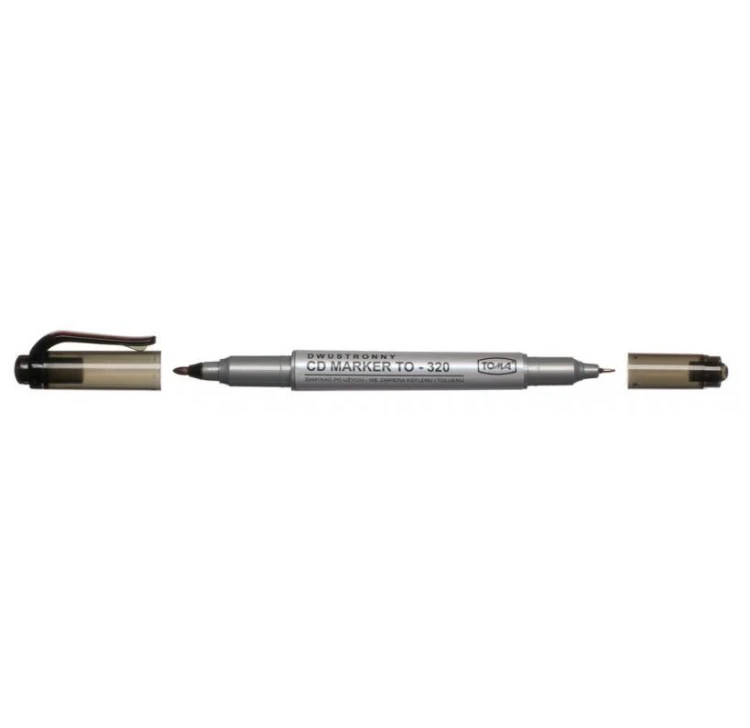 Marker do CD dwustronny czarny (25szt) TOMA, TOMA