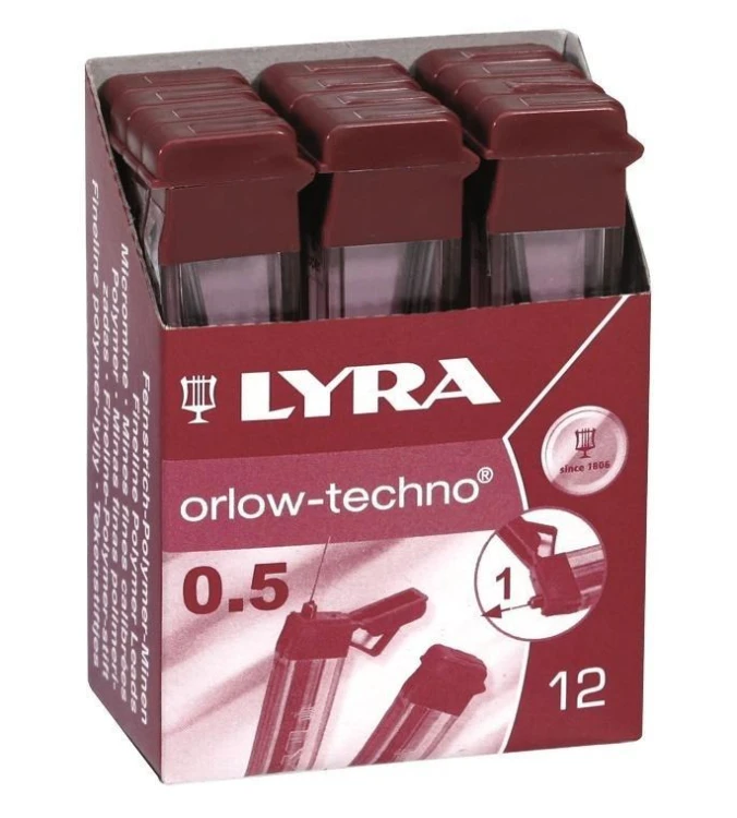 Wkłady grafitowe B 0,5mm (12szt), Lyra