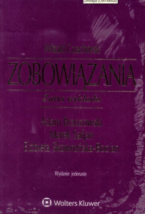 Zobowiązania Zarys wykładu, Czachórski Witold
