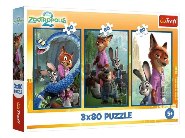 Puzzle 3x80 Zwierzakowe śledztwo TREFL, Trefl