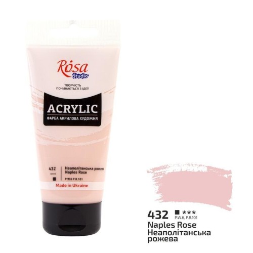 Farba akrylowa naples rose 432 75ml, Rosa