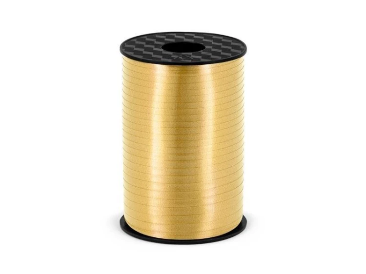 Wstążka plastikowa złota 5mmx225m, PartyDeco