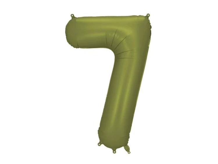 Balon foliowy cyfra 7 86cm oliwkowy