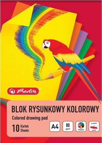 Blok rysunkowy A4/10K kolorowy 80g (20szt) HERLITZ
