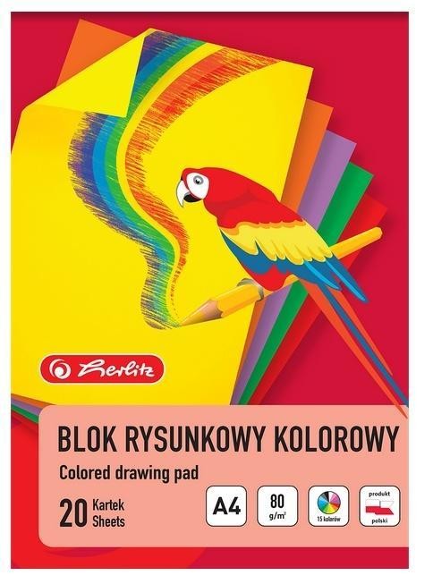 Blok rysunkowy A4/20K kolorowy (20szt) HERLITZ