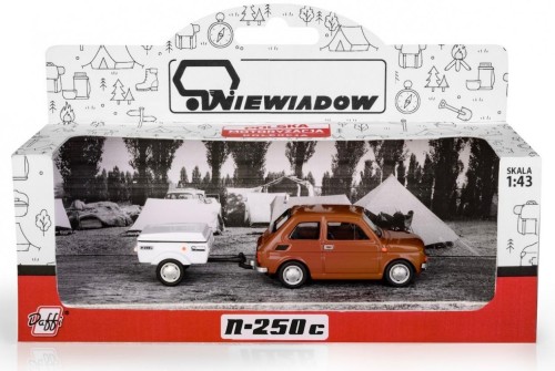 Fiat 126p + przyczepa Niewiadów Krótka brązowy