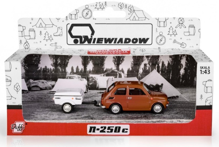 Fiat 126p + przyczepa Niewiadów Krótka brązowy