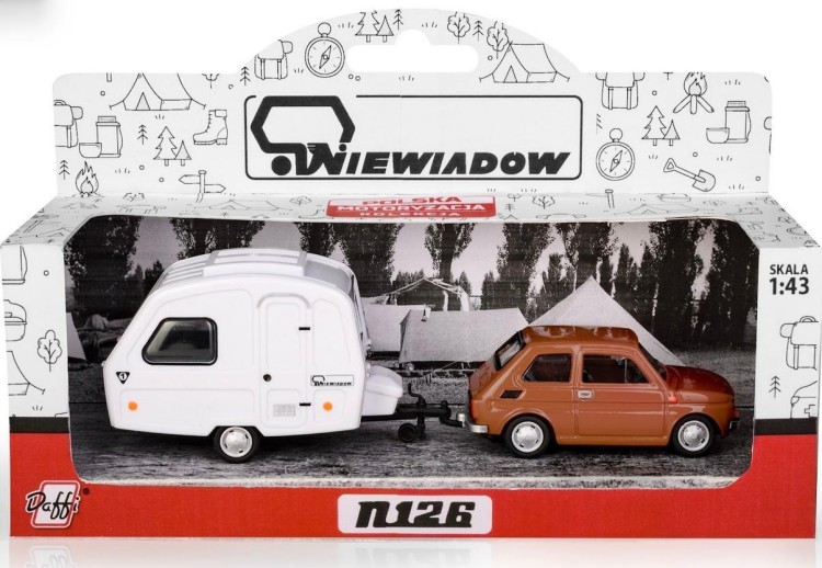 Fiat 126p + przyczepa Niewiadów Kemping brązowy