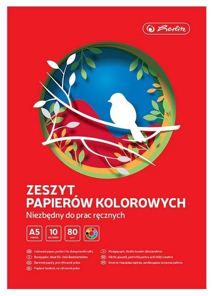 Zeszyt papierów kolorowych A5/10K (10szt) HERLITZ