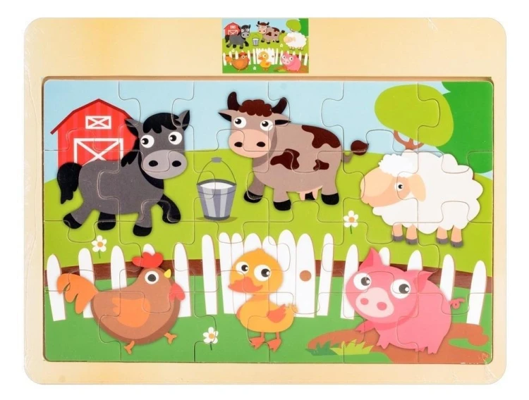 Układanka drewno - zwierzęta domowe, Daffi