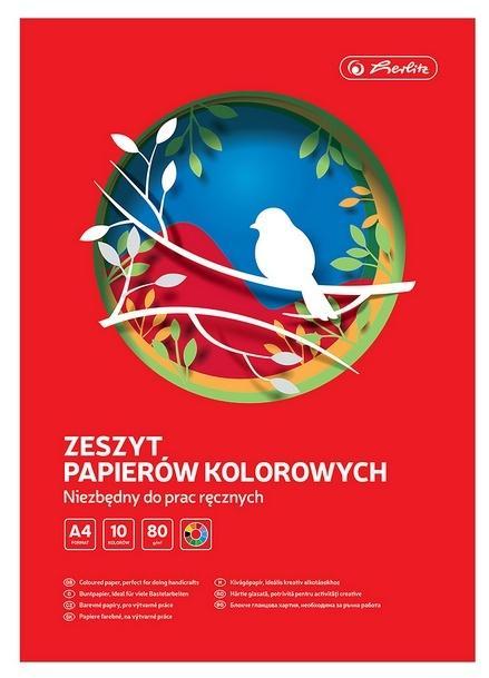 Zeszyt papierów kolorowych A4/10K (10szt) HERLITZ