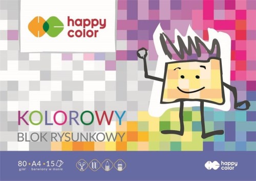 Blok rysunkowy kolor A4/15K HAPPY COLOR, GDD