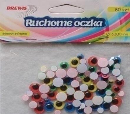 Ruchome oczka kolorowe 80szt, Brewis