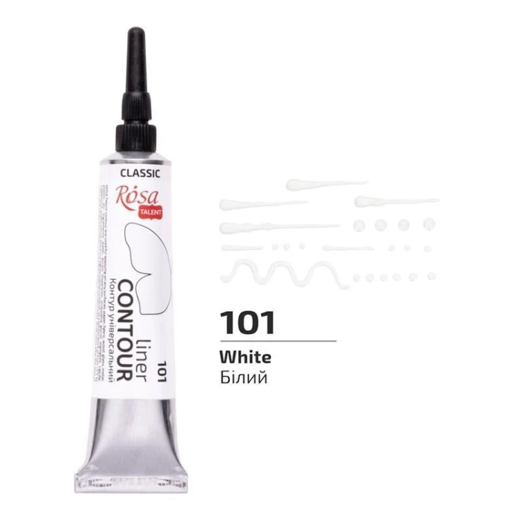 Farba aktylowa konturowa universal white 20ml