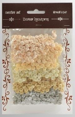 Zestaw cekiny kremowych 6mm 30g, Galeria Hobby