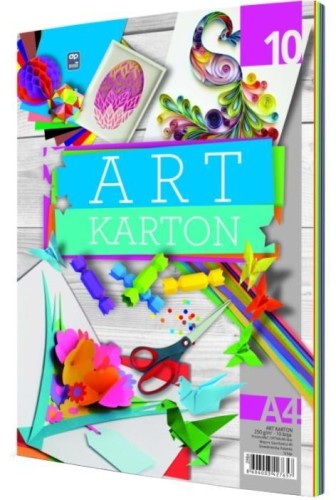 Blok kartonów kolorowych A4/10K 250g, Panta Plast