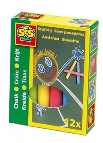 Kreda niepyląca kolorowa 12 szt, SES NL