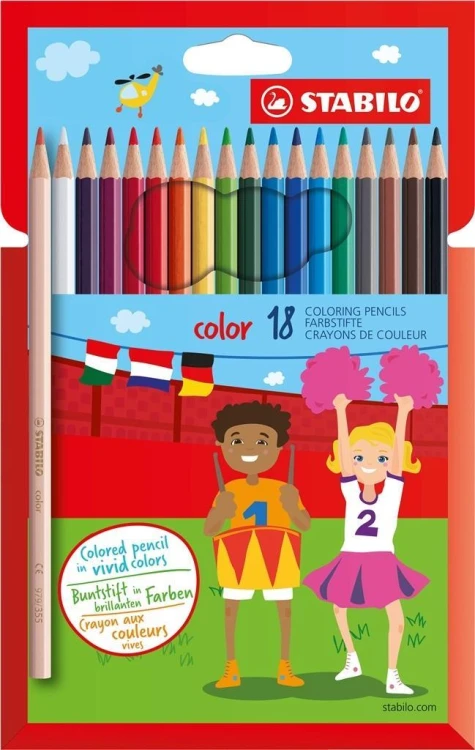 Kredki drewniane color 18 kolorów, Stabilo