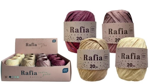 Rafia na spulce 20m Satin Gold (12szt), INTERDRUK