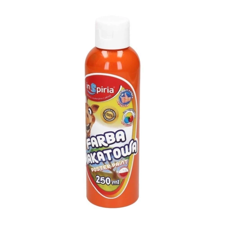 Farba plakatowa pomarańczowa 250ml, InSpiria