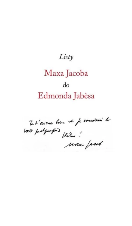 Listy Maxa Jacoba do Edmonda Jabesa, Max Jacob