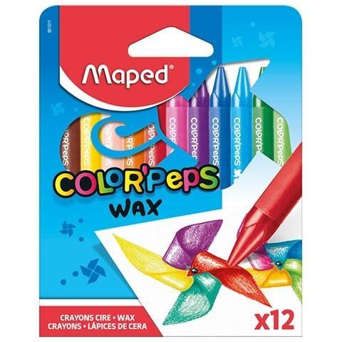 Kredki Colorpeps świecowe 12 kolorów MAPED, Maped