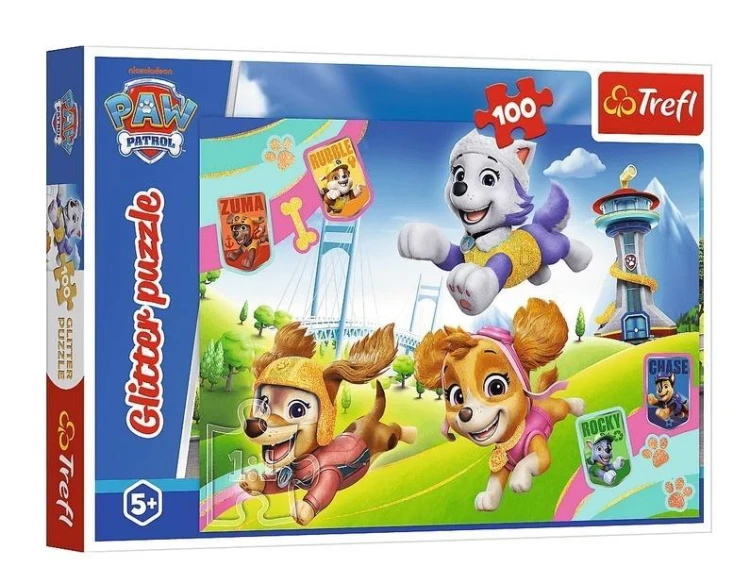 Puzzle 100 Glitter Błyszczące psiaki TREFL, Trefl
