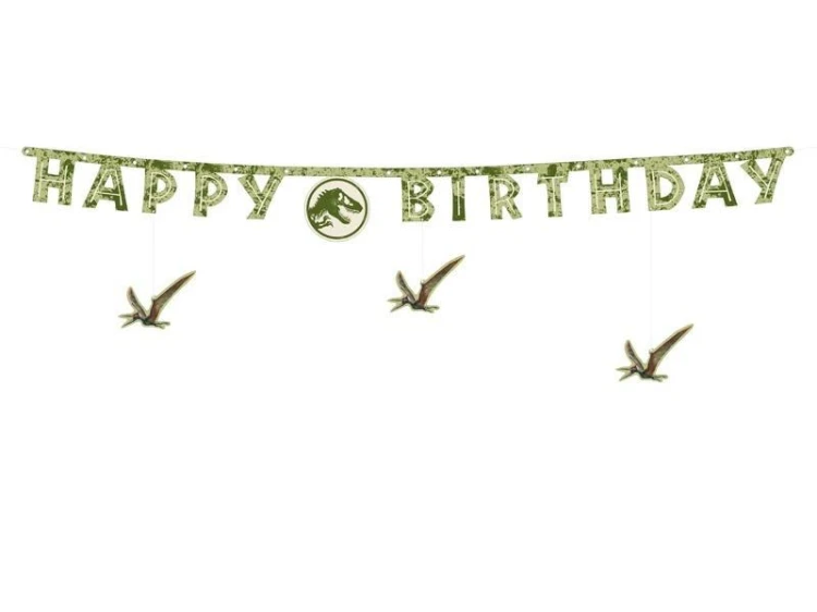 Baner Happy Birthday Jurassic World 45x165cm