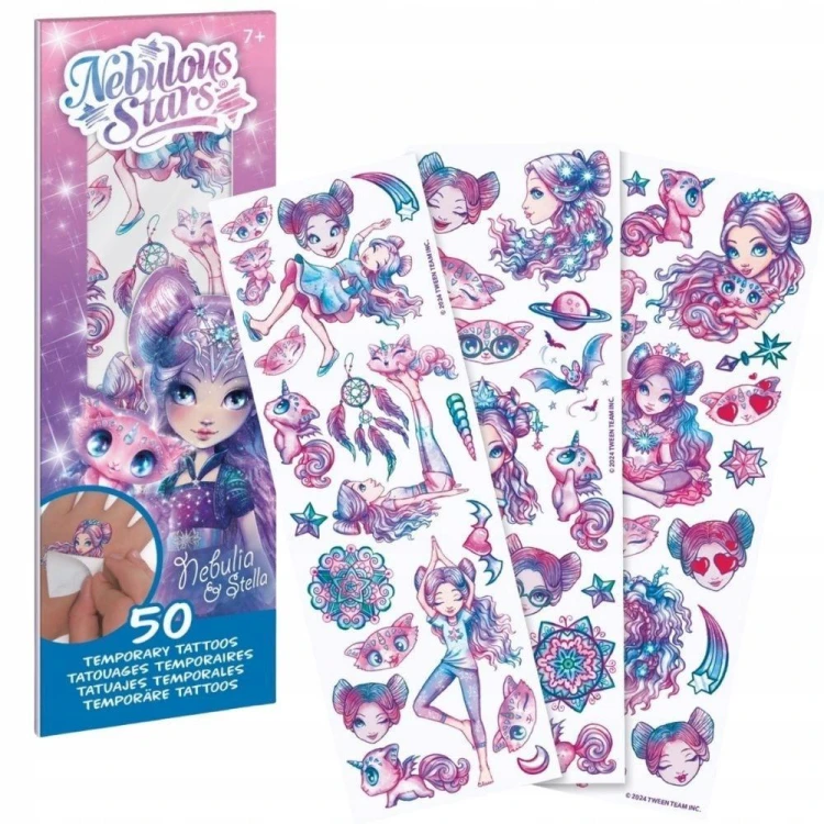 Tatuaże dla dzieci Nebulia 50szt, Nebulous Stars