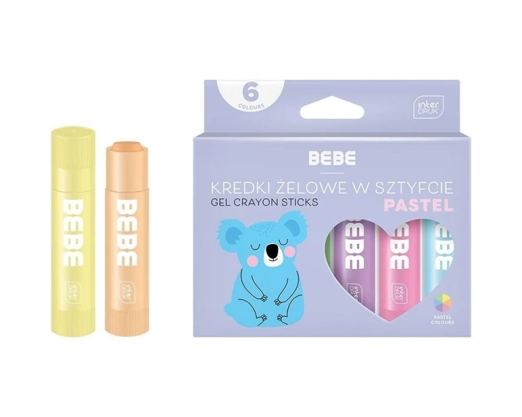 Kredki żelowe w sztyfcie BB Pastel 6 kolorów