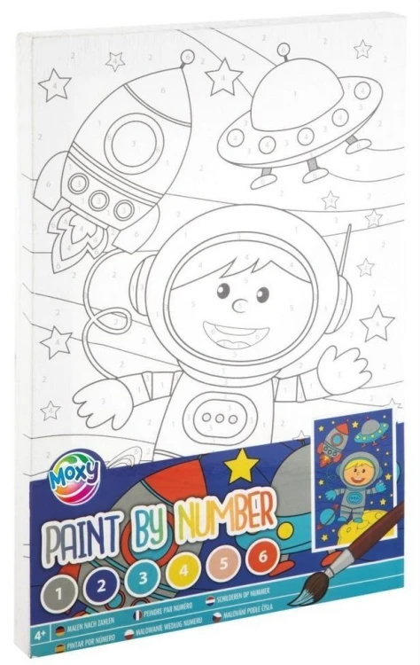 Malowanie po numerach + farbki Astronauta, Grafix