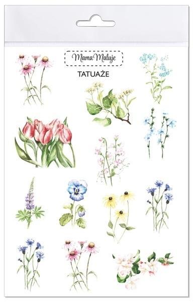 Tatuaże zmywalne Kwiaty, Mama Maluje