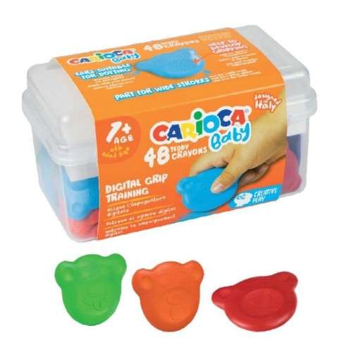 Kredki Misiaki Baby kuferek 48 szt, Carioca