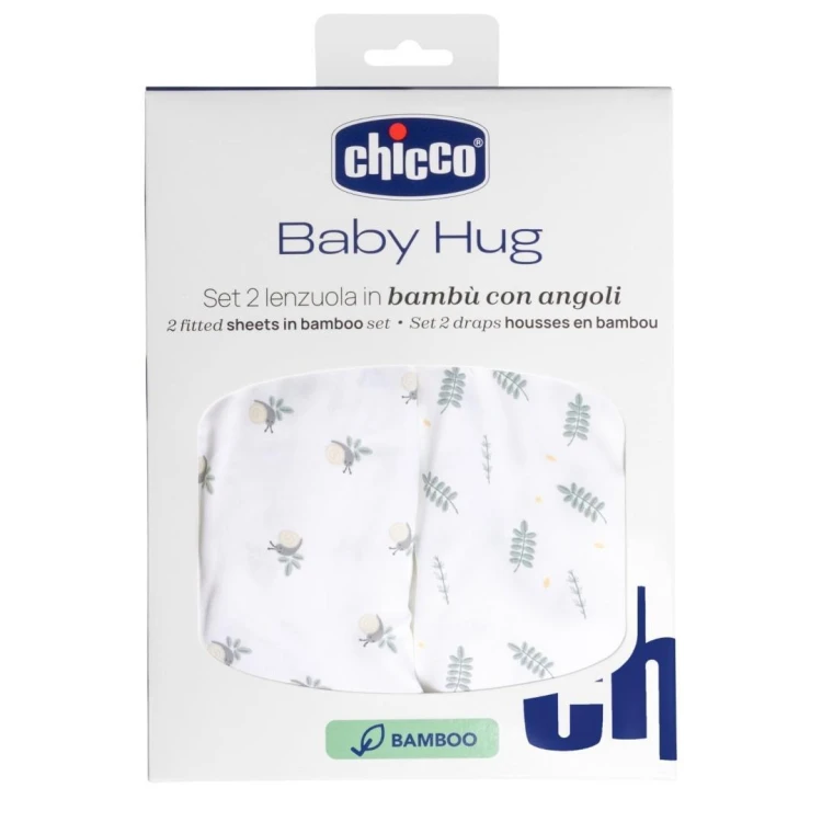 Prześcieradło Baby Hug bambusowe greenery 2szt