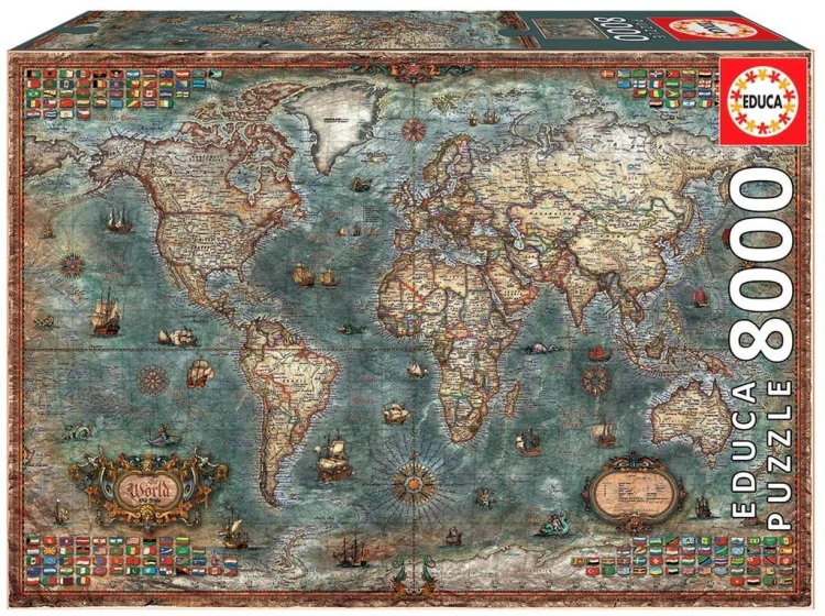 Puzzle 8000 Mapa historyczna świata G3, Educa
