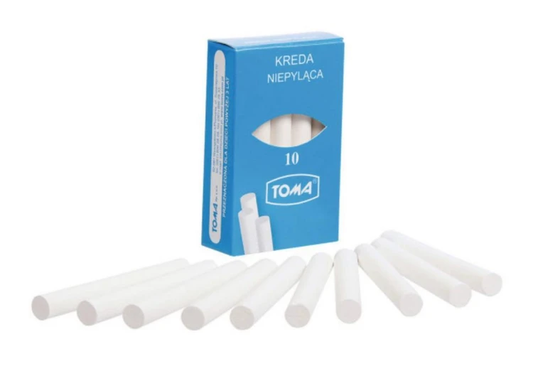 Kreda szkolna niepyląca biała 10 szt TOMA, TOMA