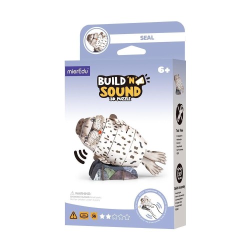 Puzzle 3D. Buduj i słuchaj - Foka, mierEdu
