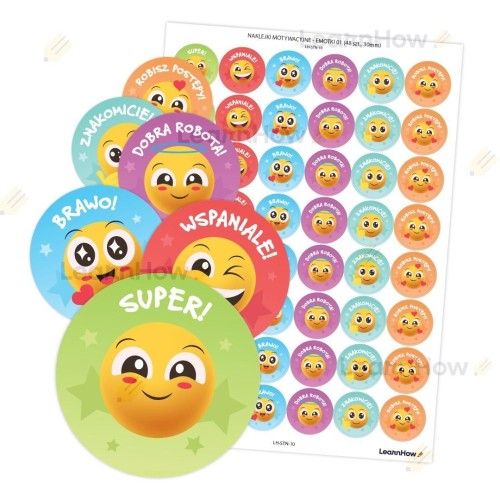 Naklejki motywacyjne - Emotki 01, LearnHow