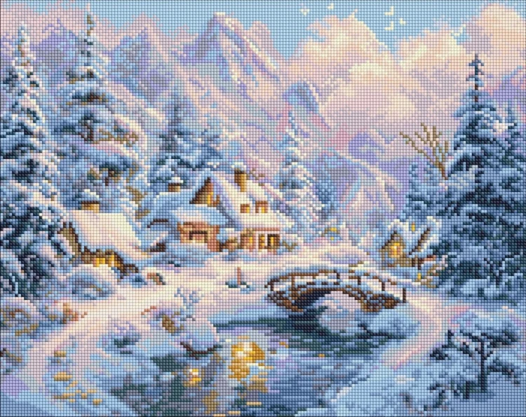Mozaika diamentowa - Zimowy spokój 40x50cm, Ideyka