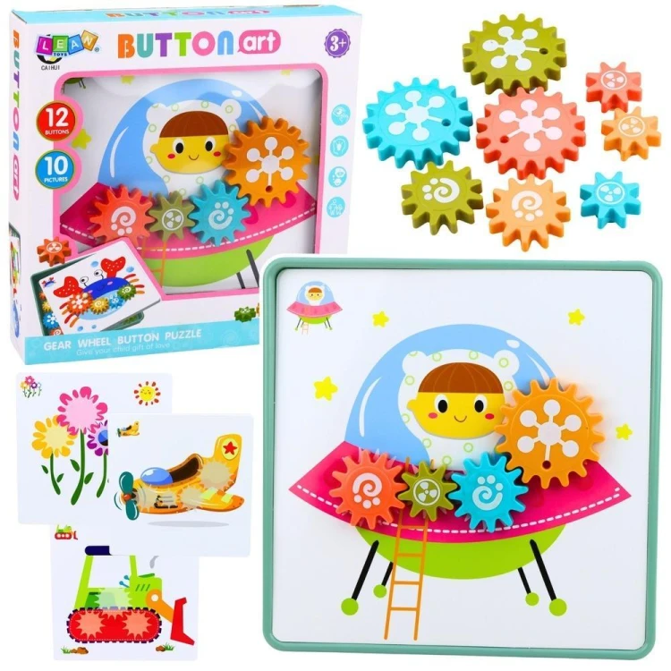 Puzzle kreatywne geometryczne koła zębate 25el.