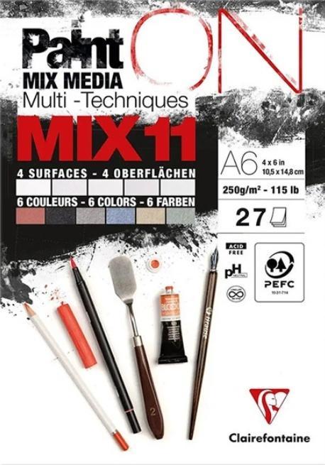 Blok A6 papierów mix11 250g 27ark, Clairefontaine