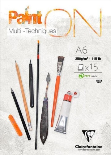 Blok A6 biały 250g 15ark, Clairefontaine