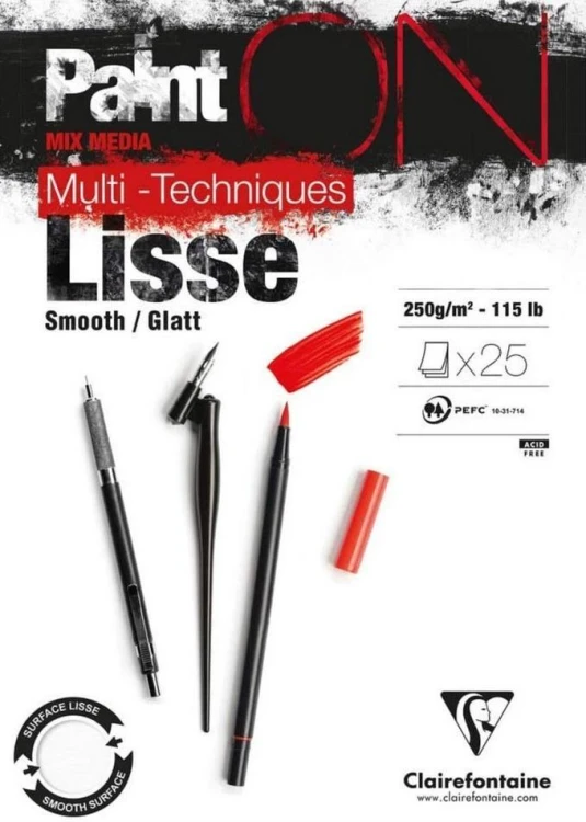 Blok A4 biały gładki 250g 25ark, Clairefontaine