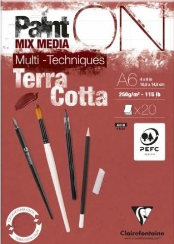 Blok A6 papier w kolorze terakoty 250g 20ark