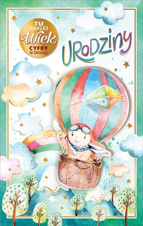 Kartka okolicznościowa Urodziny (wymienne cyfry)