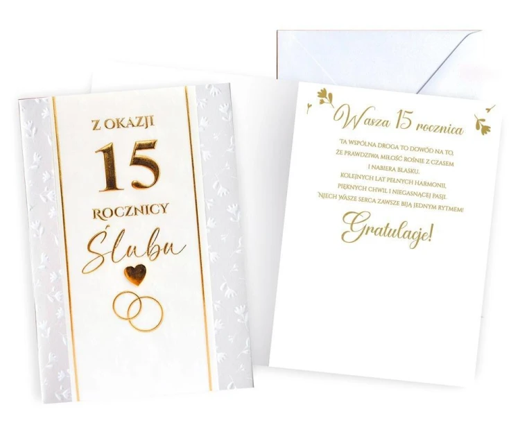 Karnet Rocznica ślubu 15