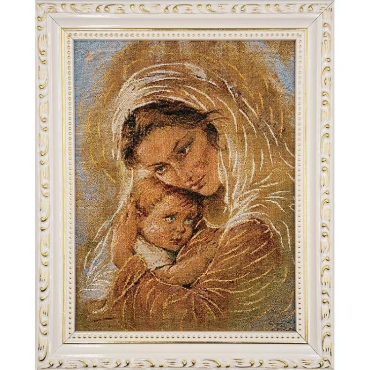 Obraz Haftowany Matka Boża z dzieciątkiem 22x27,5