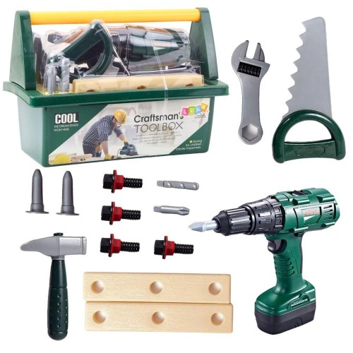 Zestaw majsterkowicza na baterie 14el, Leantoys