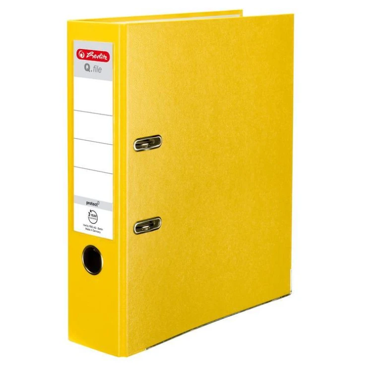 Segregator A4 8cm PP żółty Q file, HERLITZ